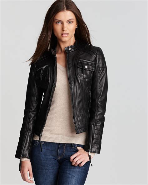 michael kors leather jacket women's.